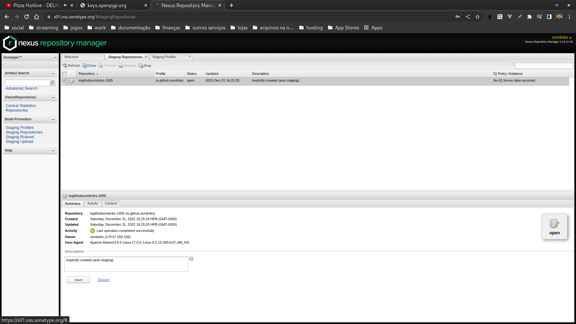 staging repositories